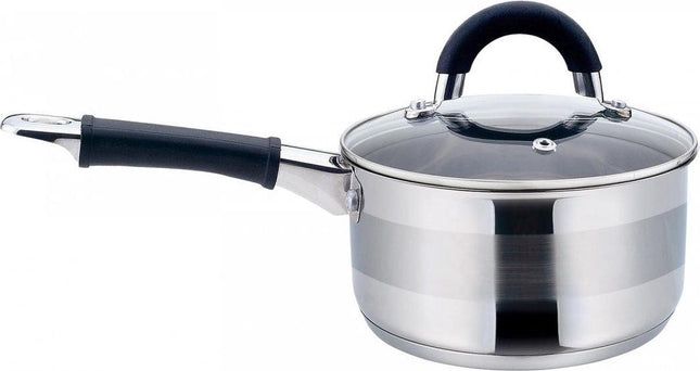 Kinghoff 1256 steelpan met glazen deksel – rvs, Ø 18 cm, 2,1 liter