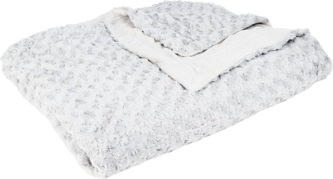 Atmosphera bedspread / blanket / throw - silver grey - polyester - 230 x 180 cm - knotted pattern
