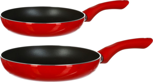 Secret de Gourmet Milano Frying Pans - D26 and D31 cm - Suitable for all heat sources - Red / black