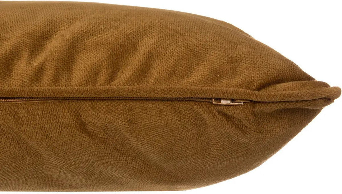 Atmosphera sofa/decorative cushions for living room Sophia - 30 x 50 cm - Gold/brown - polyester - with zipper