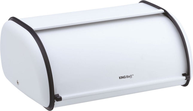 Kinghoff 1752 - Kleine Broodtrommel - RVS - Wit - Retro - 36 x 24 x 15 cm