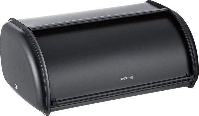 Kinghoff 1834 - Bread bin large - Stainless steel - Black - Retro - 44 x 27 x 18.5 cm