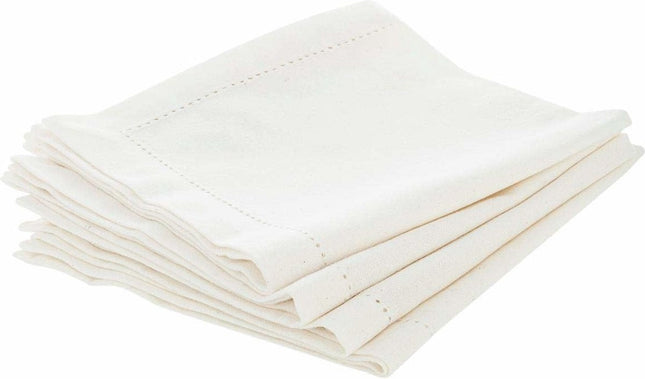 Atmosphera Chambray katoenen servetten 40 x 40 cm – wit, set van 4