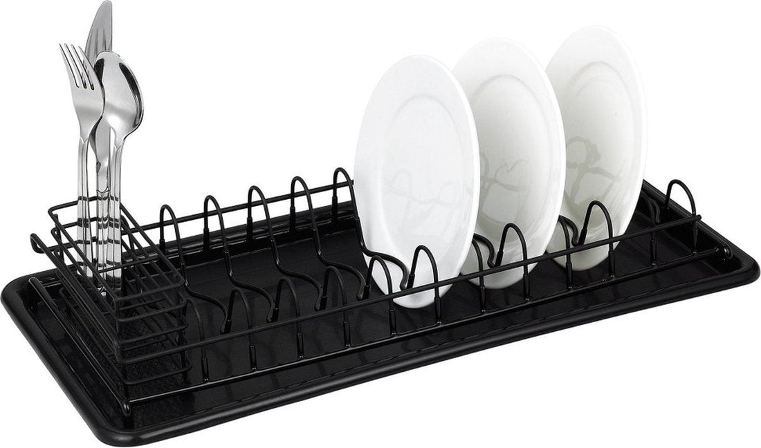Kinghoff 1479 - Égouttoir acier-plastique 50,5x24,5x9,5cm noir