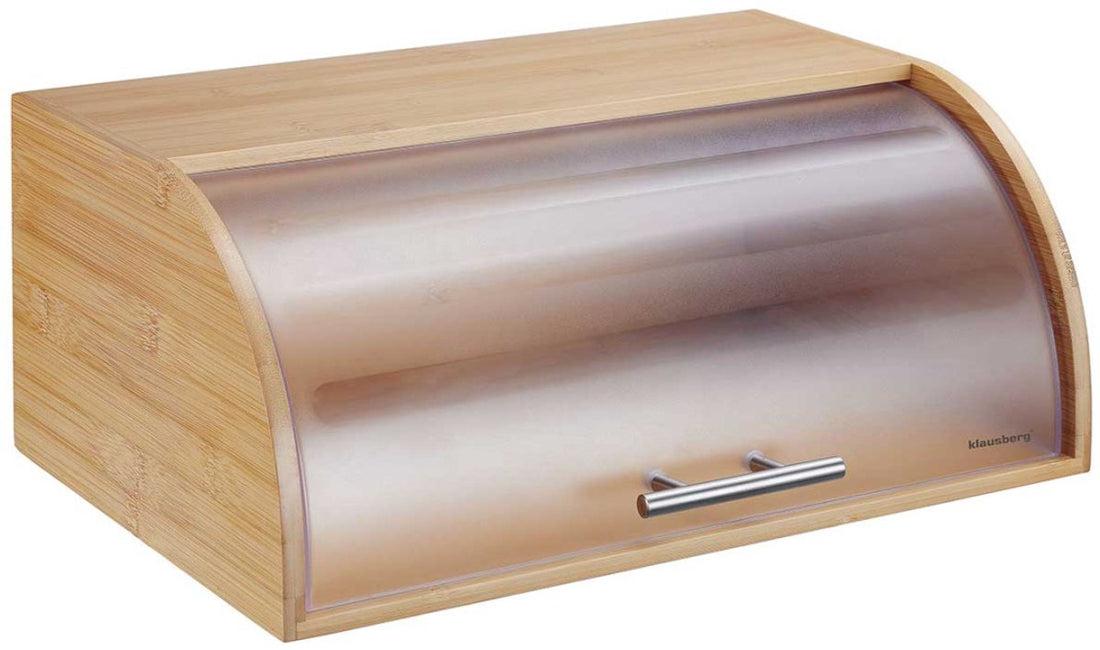 Klausberg KB-7874 bamboe broodtrommel – brooddoos met acryl klep, 41 x 29 cm