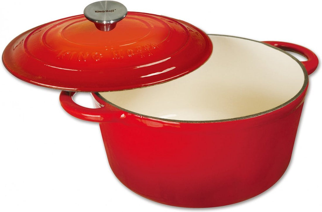 Kinghoff 1529 gietijzeren braadpan rood – emaille, Ø 24 cm, 4 liter