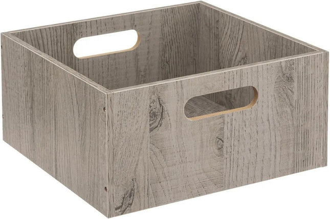 5Five houten opbergmand voor de vakkenkast – grijs, 14 liter, 31 x 31 x 15 cm