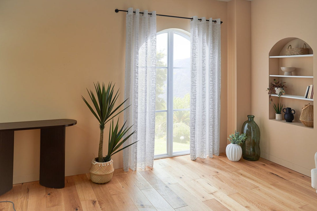 Lazi transparant gordijn van Atmosphera – wit, 140 x 240 cm, met ogen