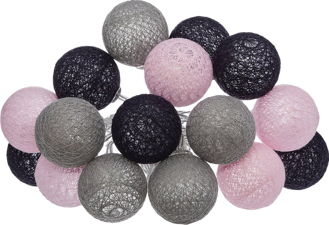 Atmosphera lichtsnoer met 16 gekleurde bollen – op batterijen, 255 cm