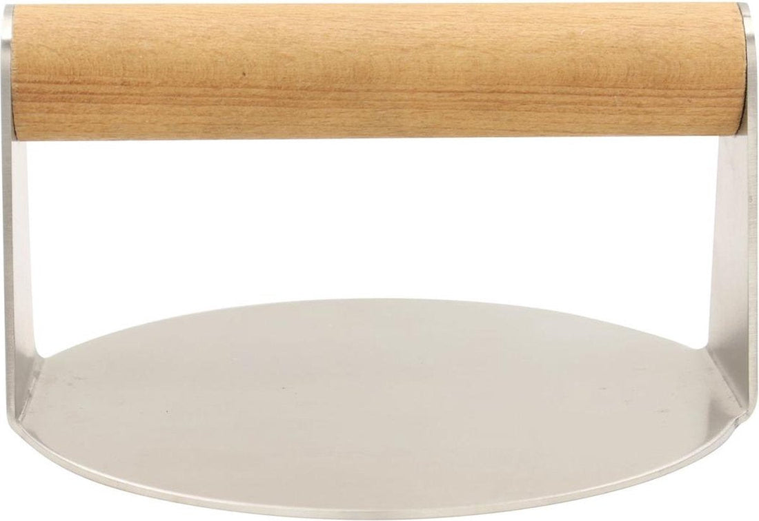 Kinghoff smashed burger pers – hamburger- en steakpers van RVS, Ø 14 cm