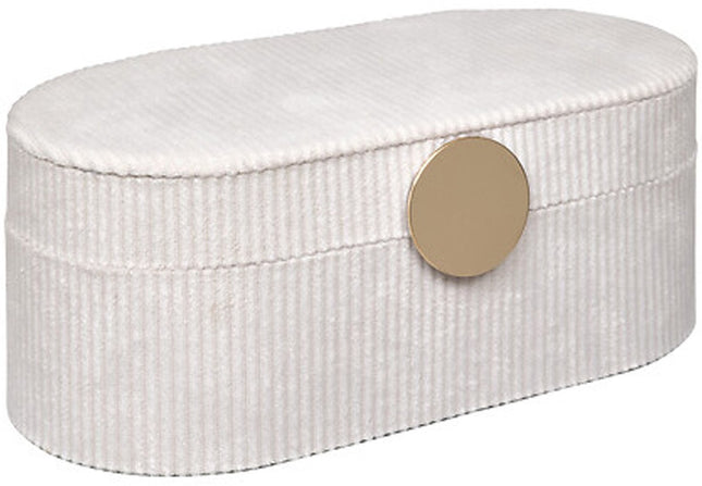 Atmosphera sieradenkistje van fluweel – crème, met vakjes, 25 x 13 x 10 cm