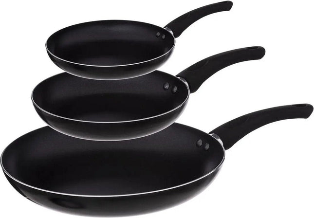 Secret de Gourmet koekenpannenset zwart – 3 pannen Ø 20, 24 en 28 cm