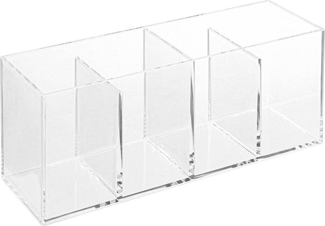 5Five make-up organizer met 4 vakken – transparant, met deksel, 22 cm