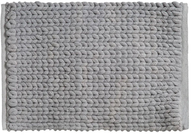 5Five badkleed met dikke kabels – badmat betongrijs, polyester, 50 x 75 cm