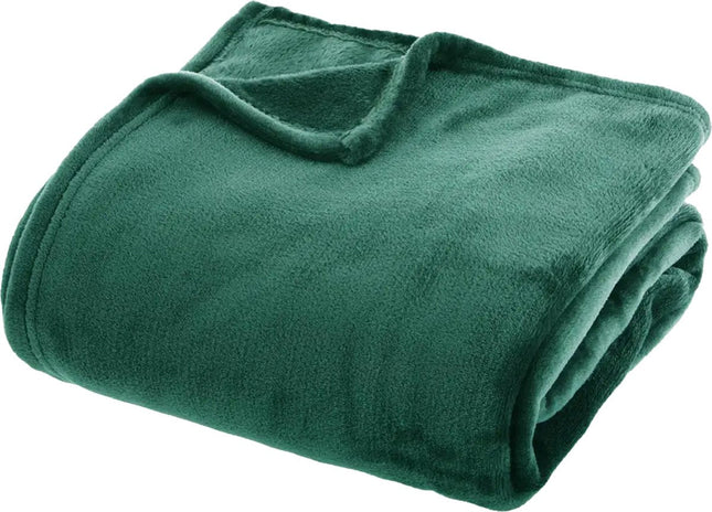 Atmosphera fleece plaid smaragdgroen – zachte fleecedeken, 180 x 230 cm