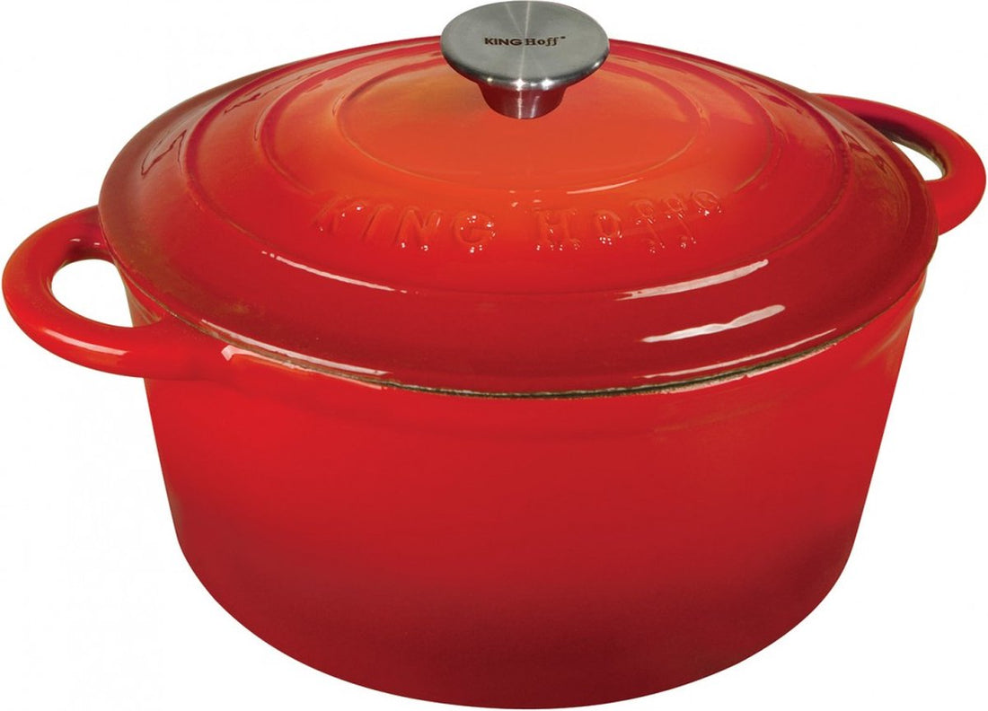Kinghoff 1614 rode gietijzeren braadpan met emaille – Ø 21 cm, 2,4 liter