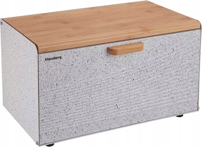 Klausberg 7466 dubbele broodtrommel – staal in marmerlook met licht hout