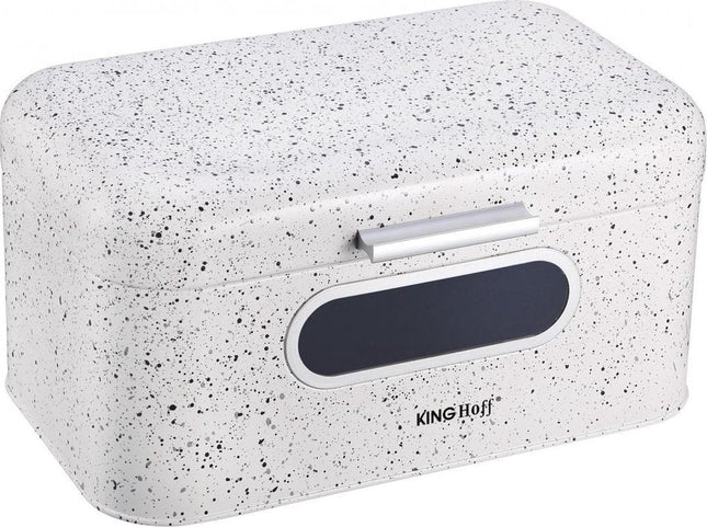 Kinghoff 1079 broodtrommel wit marmer – 30 x 19,5 x 15,8 cm