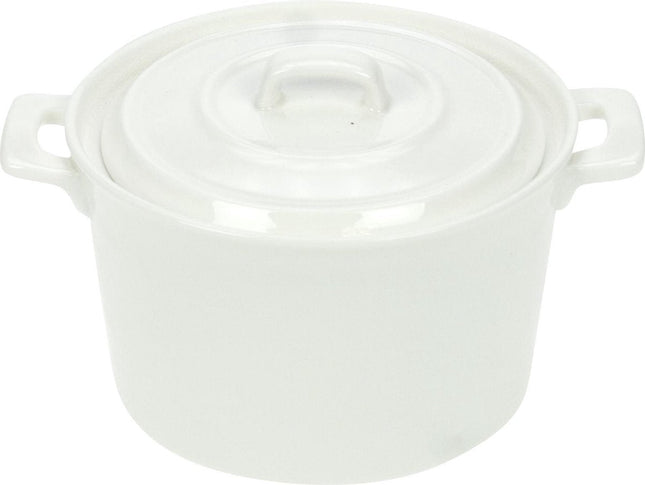 Cosy & Trendy Clio Petit pot blanc avec couvercle - Rond - 20 cl - Ø 10 cm x 6 cm