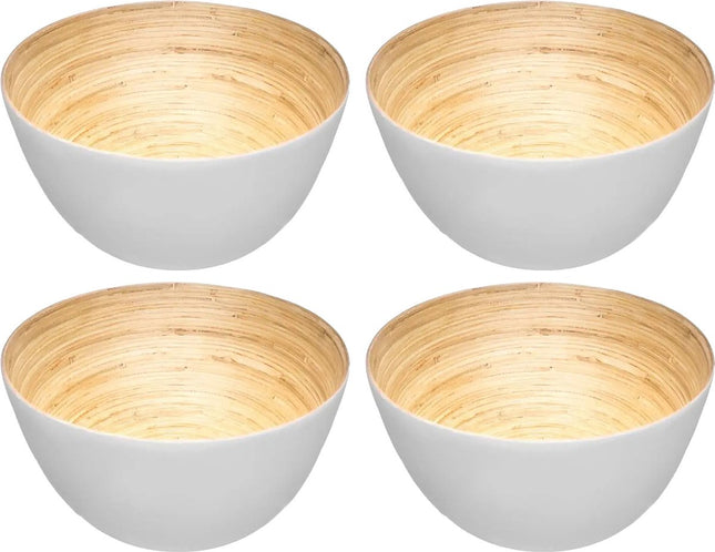 Secret de Gourmet slakommetjes bamboe wit – set van 4, Ø 17 cm