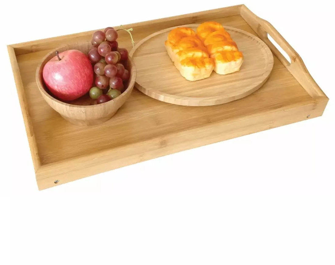 Kinghoff KH1502 bamboe ontbijttafel – opvouwbaar dienblad, 50 x 30 cm
