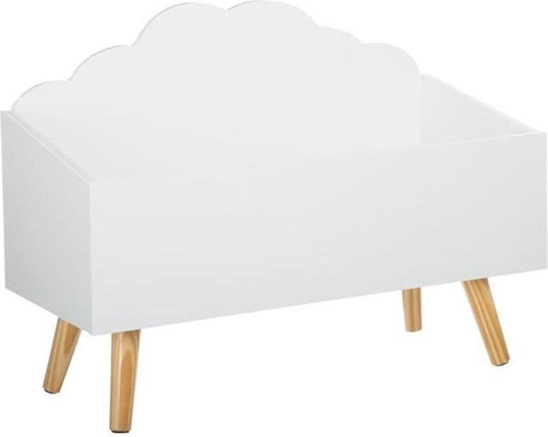 Eazy Living houten speelgoedkist Madelon – wit, op 4 poten