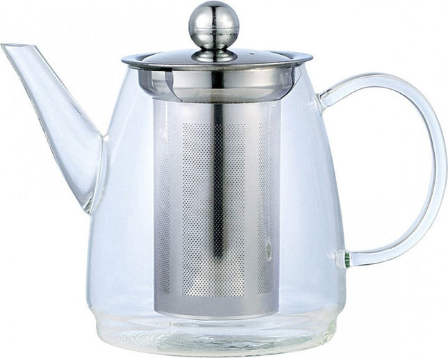 Kinghoff 4842 glazen theekan met rvs filter – borosilicaatglas, 0,6 liter