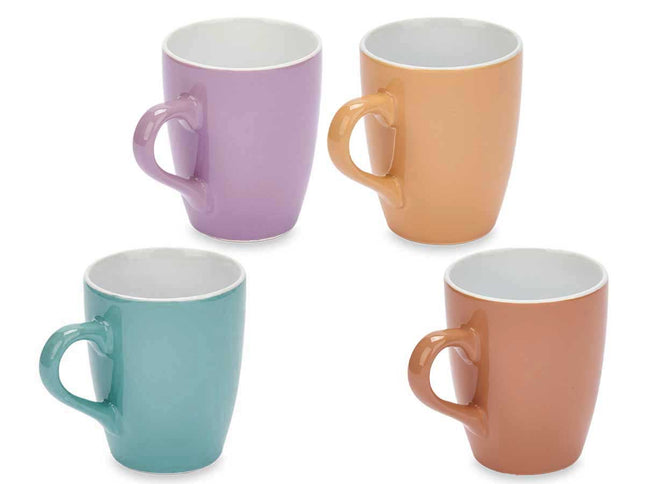 Kleurrijke mokken van keramiek, set van 4 – 360 ml, vaatwasser en magnetron
