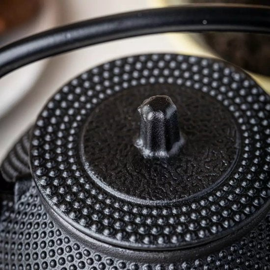 Kinghoff gietijzeren theepot met filter – 0,3 liter, met suiker- en theebakjes – foto 2