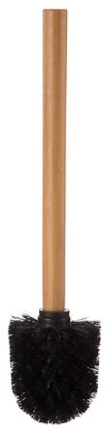 Natureo Badkameraccessoiresset - Badkamer Accessoires Set - Moderne Toilet Set - Luxe Badkamer Accessoires - Toiletborstel met Houder - Zeepdispenser 300ml - Bamboo/PS - Zwart