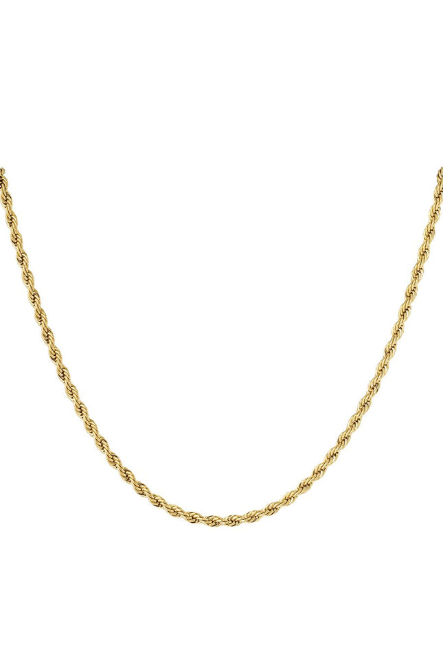 Gouden Gedraaide Heren- / Damesketting – Stoere Vlechtketting – 60 cm – Stainless Steel