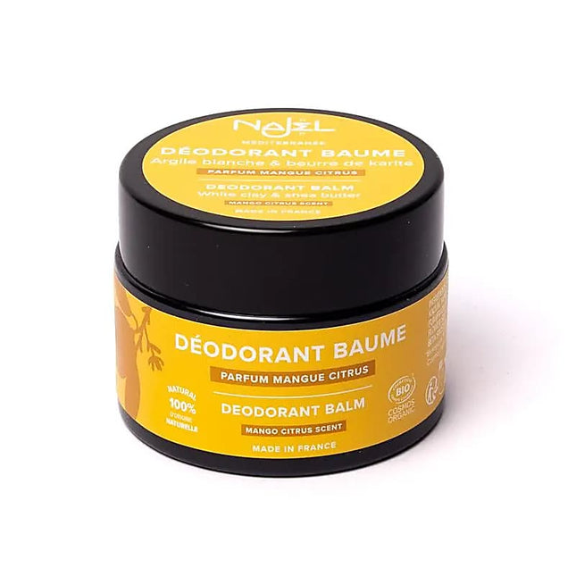 Najel deodorantbalsem met witte klei en sheaboter – mango en citrus, 45 g