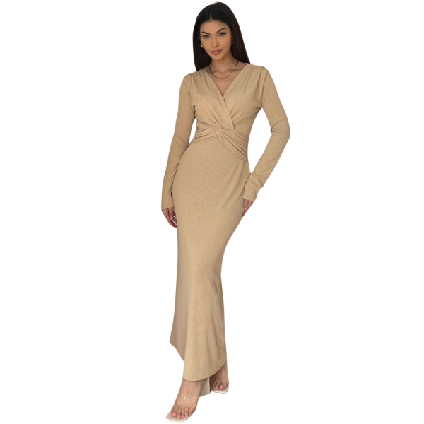 Reem Dress – damesjurk in beige of lime, maat S, M en L – foto 8