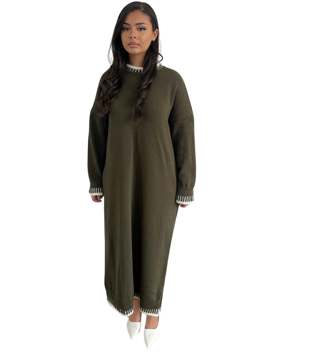 Lilly Dress – truijurk met kettingaccenten aan hals, mouwen en zoom – foto 11