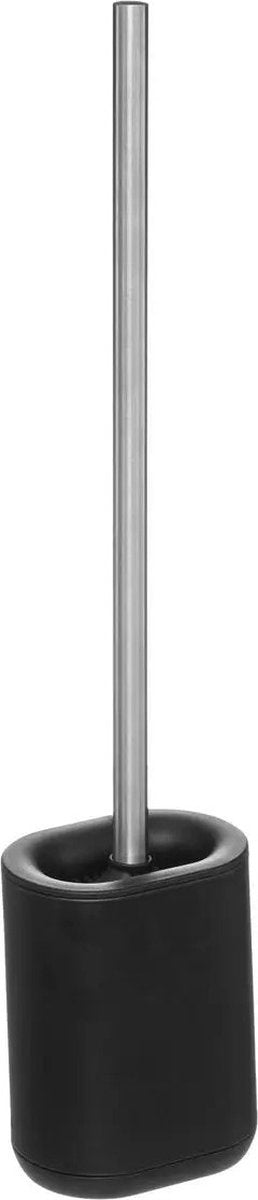 5Five platte toiletborstel met houder – zwarte wc-borstel, 53 cm