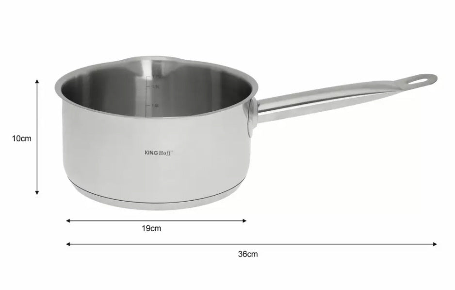 Kinghoff steelpan RVS 2,1 liter – sauspan Ø 18 cm met schenktuit – foto 3