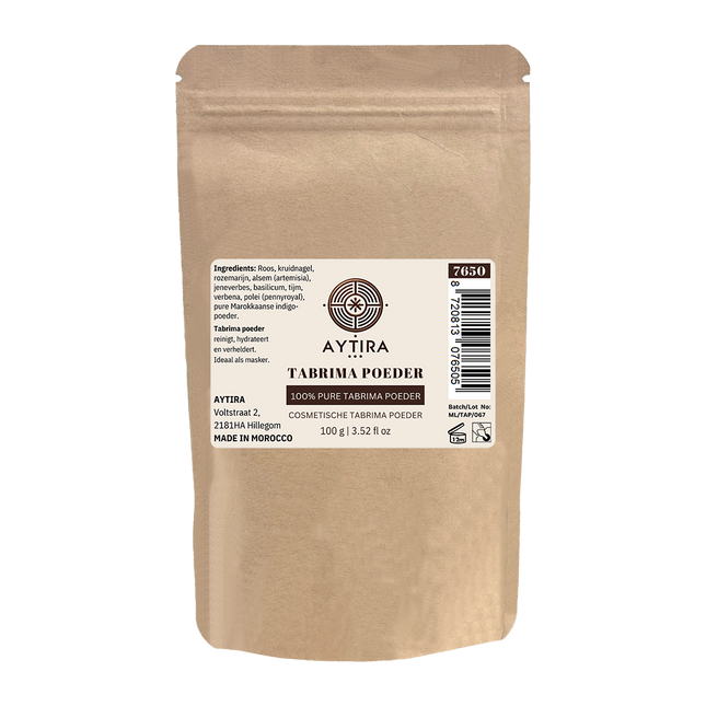 Aytira tabrima poeder 100 g – Marokkaans kruidenmasker voor gezicht en lichaam