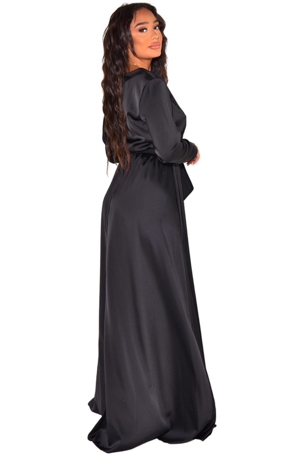 Emilia Dress – damesjurk in zwart, beige of turquoise, maat S tot L – foto 18