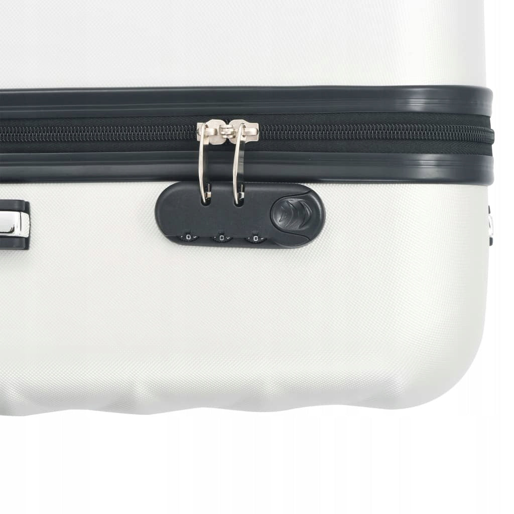 3-delige kofferset van hard ABS – dubbele 360° wielen, zwart of wit – foto 3