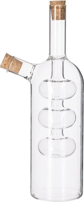 5Five olie- en azijnfles in één – glazen dispenser met kurk, 21 cm