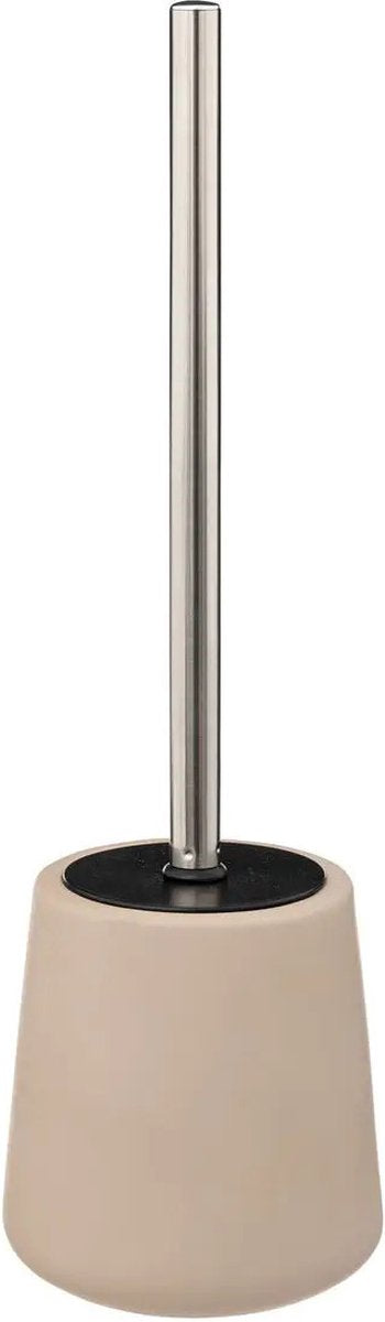5Five Toilet / wc-borstel in houder - polyresin / metaal - beige - 40 cm