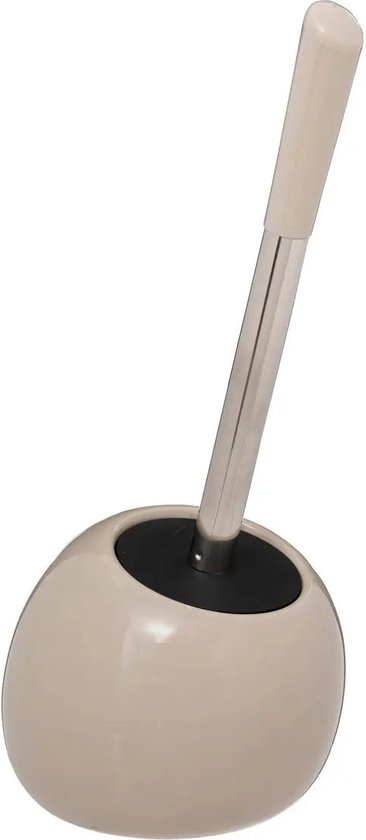 5Five wc-borstel met houder – beige polyresin en RVS, 35 cm hoog