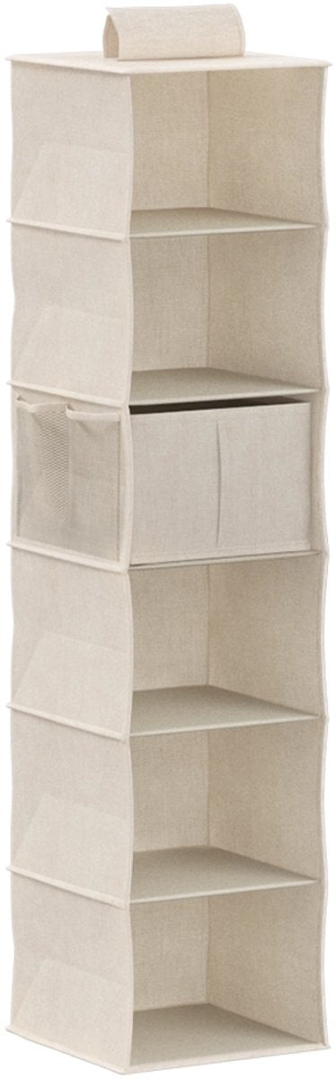 5Five hangende kledingkast organizer Dressy+ – 6 vakken met uitneembaar mandje