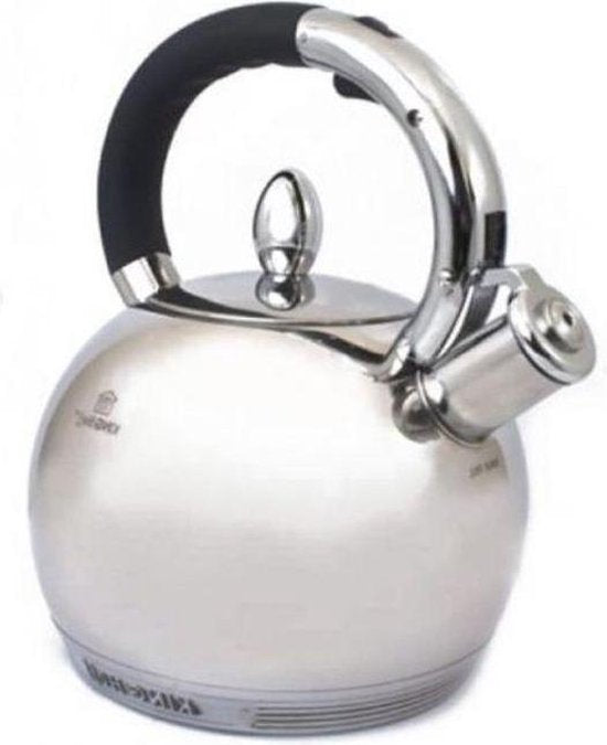 Kinghoff KH3777 fluitketel rvs 3 liter – voor alle kookplaten, ook inductie