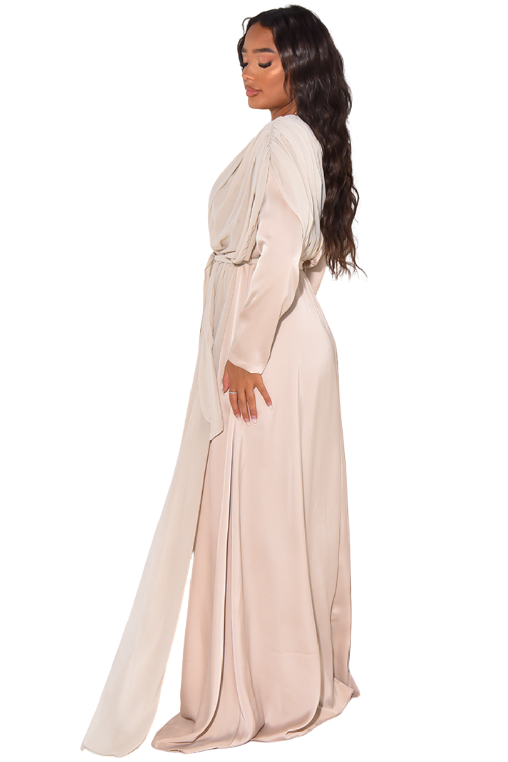 Emilia Dress – damesjurk in zwart, beige of turquoise, maat S tot L – foto 5