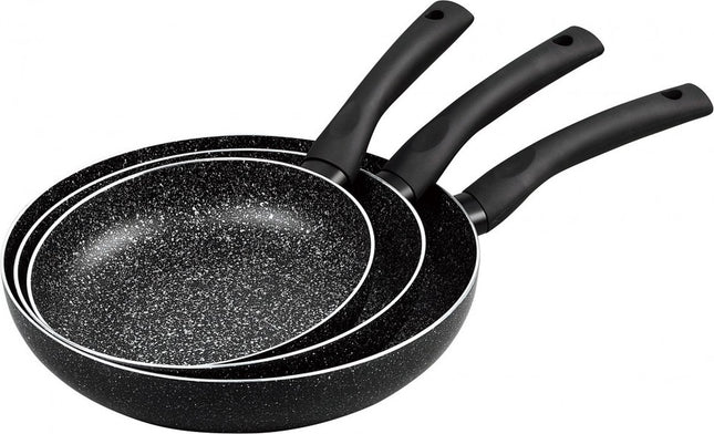 Kinghoff 1562 - 3 delige pannenset - zwart marmer - Ø20 / 24 / 28 cm
