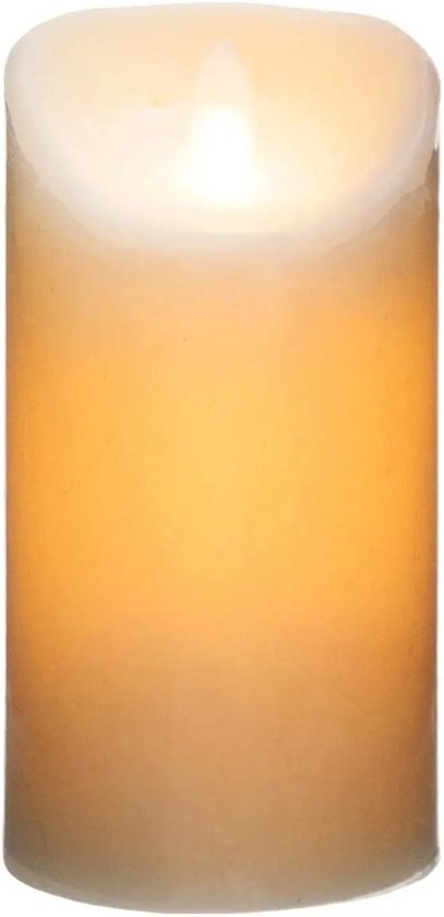 Atmosphera led stompkaars wit, warm licht, 10 x 20 cm
