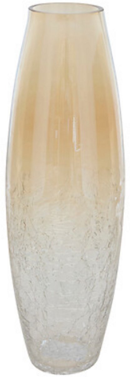 Alexis glazen vaas met gouden craquelé – hoge bloemenvaas 40 cm, Ø 13 cm