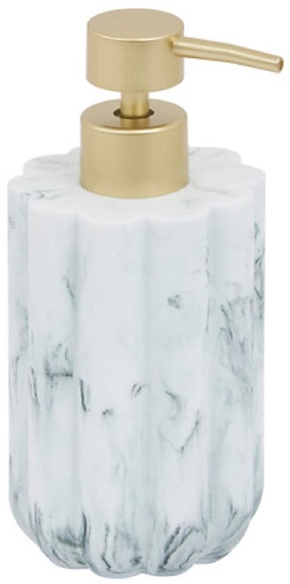 Zeeppomp en tandenborstelhouder set – wit marmer, polyresin, 230 ml – foto 6