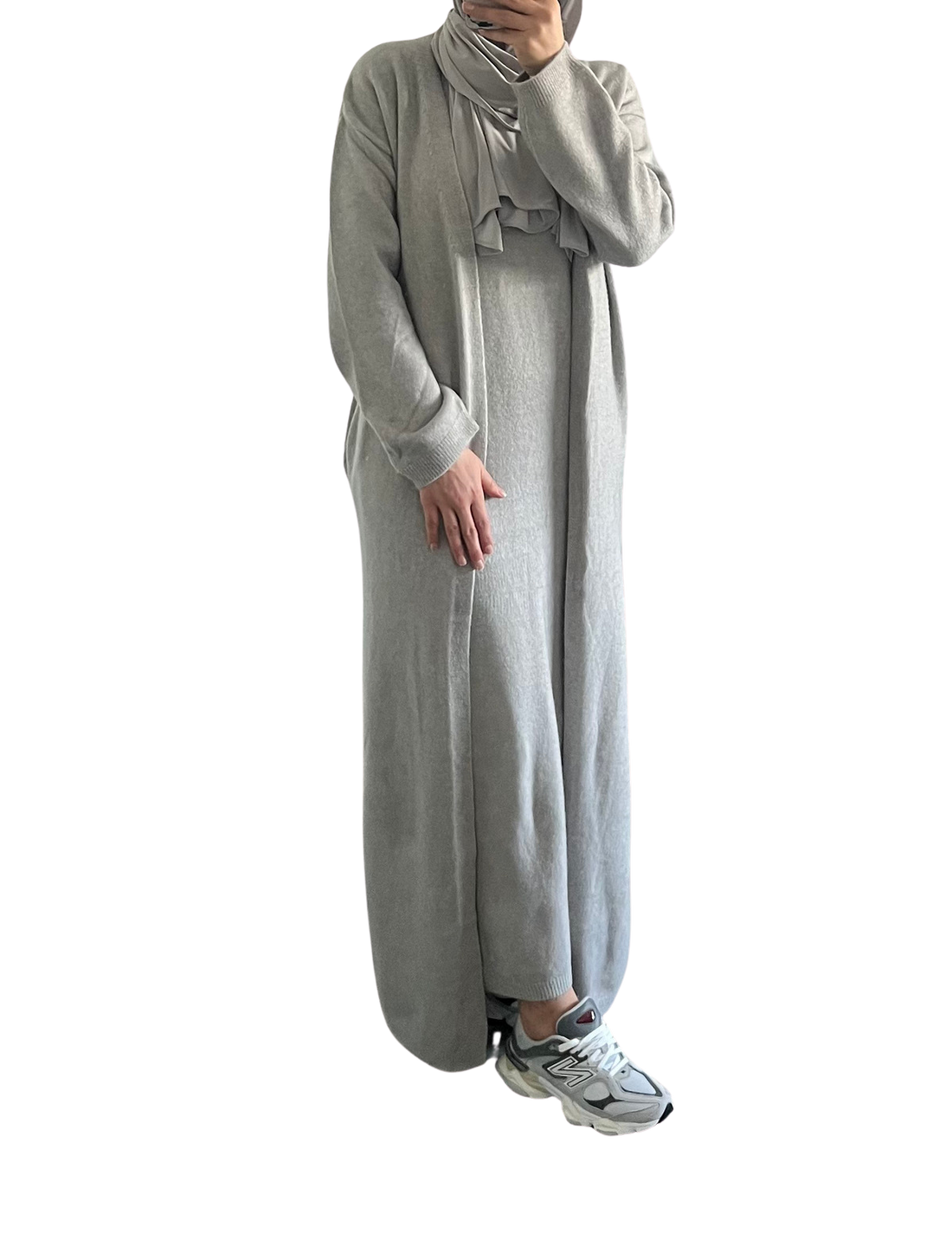 Mina twinset – modest set met vest en jurk zonder mouwen, 3 kleuren – foto 3
